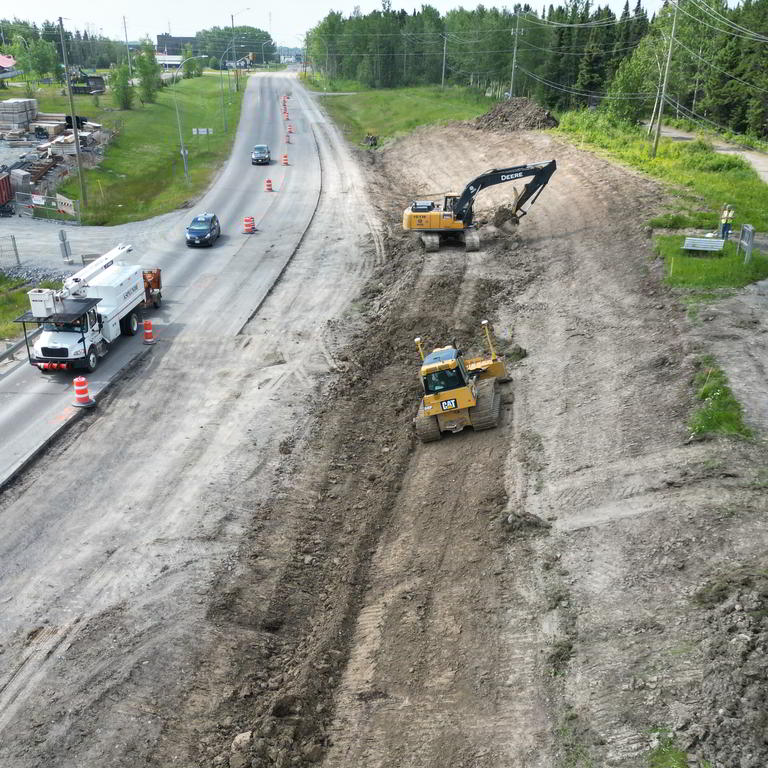 Road construction excavation activity